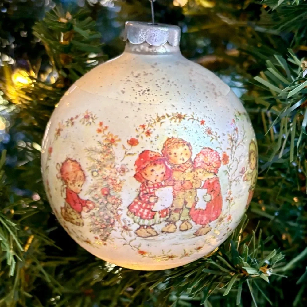 VTG Hallmark Mary Hamilton Glass Ball Christmas Carolers Ornament 1974 Holiday